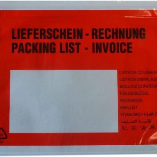 Begleitpapiertaschen C6 - bedruckt: Lieferschein/Rechnung