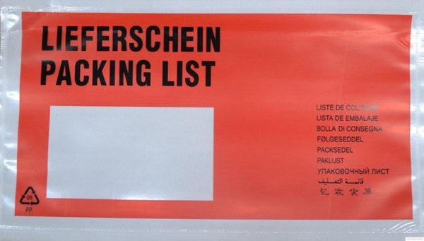 Begleitpapiertaschen DIN lang - bedruckt: Lieferschein