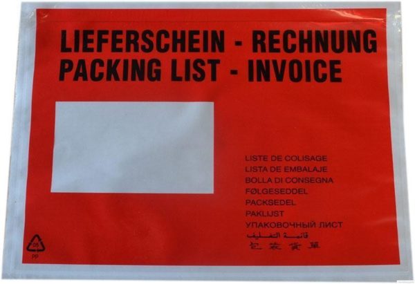 Begleitpapiertaschen C5 - bedruckt: Lieferscheine/Rechnung